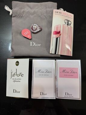 Miss Dior Eau de Parfum Samples jadore roses n’ roses and lipglow lip color lot